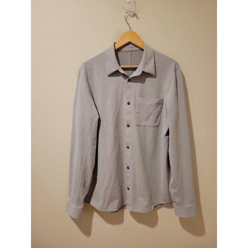 Lululemon Commission Long Sleeve Shirt Men’s Large Gray Button Down Work Casual